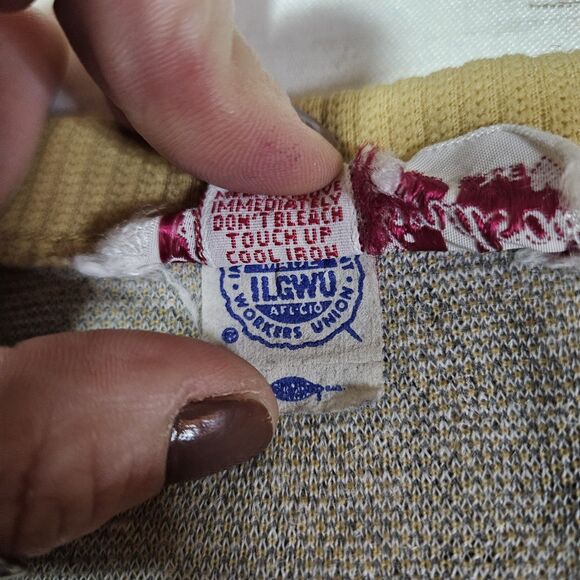 Vtg Kay Windsor Striped Cardigan Sz M Yellow Gray USA Grannycore Unionmade 50's - Picture 6 of 10